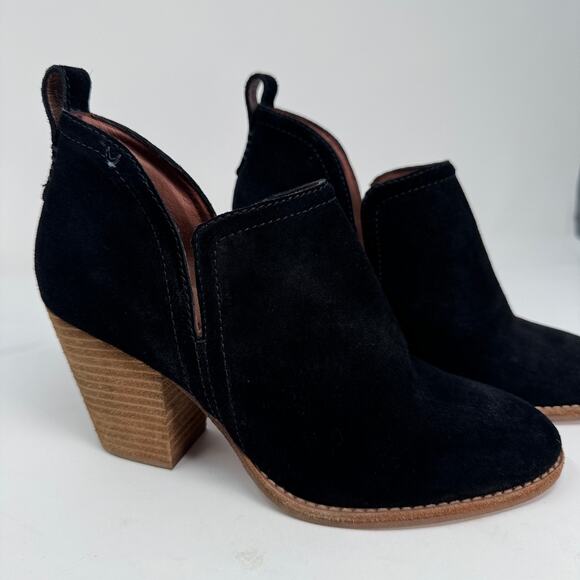 Jeffrey Campbell‎ Womens 8 Black Suede Leather "Rosalee" Block Heel Bootie - Picture 2 of 7